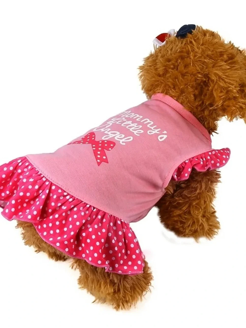 NWOT Pink Polka Dot Dog Dress 
